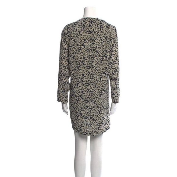 neiman marcus Authentic silk daisy floral long sleeve mini dress medium large - Picture 3 of 6